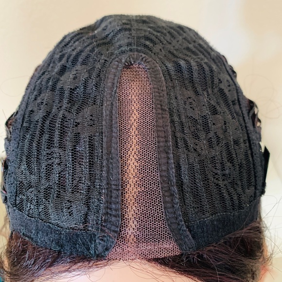 Bob wig ombré red burgundy black middle part